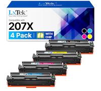 LxTek 207A 207X con Chip Compatible con HP 207A W2210A 207X W2210X para HP Color Laserjet Pro MFP M283FDW M283FDN M255DW M282NW M255 M282 M283 (4 Unidades)