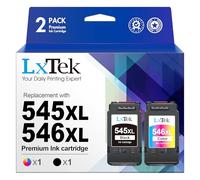 LxTek 545 546 XL Cartuchos de Tinta Replacement para Canon 545 546 PG-545XL CL-546XL para Pixma MX495 TR4550 TR4551 TS3150 MX490 MG3050 MG2950 MG2950S MG2555S MG2550S TS3350