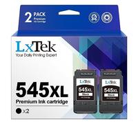 LxTek 545 XL Cartuchos de Tinta Replacement para Canon 545 Cartuchos PG-545XL para Pixma MX495 TR4550 TR4551 TS3150 MX490 MG3050 MG2950 MG2950S MG2555S MG2550S TS3350 (2 Negro)