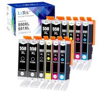 LxTek 550 551 XL Cartuchos de Tinta Compatible para Canon PGI-550 XL CLI-551 XL para Pixma IP7250 MX925 MX920 MX725 MG5650 MG5550 MG6450 MG7550 MG6650 MG5400 MG5450 IP7200 IX6850 (Pack de 12)