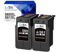 LxTek 560 XL 561 XL Cartuchos de Tinta Replacement para Canon 560 561 XL PG 560 CL 561 para Canon Pixma TS5350 TS5351 TS5352 TS5353 TS7450 TS7451, Negro y Tricolor（2 Pack）