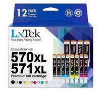 LxTek 570 XL 571XL Cartuchos Compatible para Canon 570XL 571XL para Canon PIXMA TS5050 MG5750 TS6051 MG6850 TS6050 MG5700 MG5751 MG5752 MG6800 MG6851 MG6852 TS5051 TS5055 (PGBK y CMY, Pack 12)