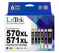 LxTek 570XL 571XL Cartuchos de Tinta Compatible para Canon 570 PGBK 571 XL para Canon PIXMA MG7700 MG7750 MG7751 MG7752 MG7753 TS8050 TS8051 TS8052 TS8053 (PGBK, Negro, Cian, Magenta, Amarillo, Gris)