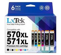 LxTek 570XL 571XL Cartuchos de Tinta Compatible para Canon PGI-570 XL CLI-571 XL para PIXMA TS5050 MG5750 TS6051 MG6850 TS6050 MG5700 MG5751 MG5752 MG6800 MG6851 MG6852 TS5051 TS5055