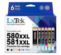 LxTek 580 581 XXL Compatible para Canon 580 581 Tinta PGI-580 CLI-581 XXL para Pixma TS8150 TS8151 TS8152 TS8250 TS8251 TS8252 TS9150 (PGBK Negro Cian Magenta Amarillo y Foto Azul)