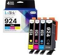LxTek 924 - Cartuchos de tinta para HP 924 cartuchos compatibles con HP OfficeJet 8120e 8122e 8124e 8125e para OfficeJet Pro 8130e 8132e 8134e 8138e 8139e (no con púa, 4 unidades)