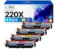 LxTek Cartucho de tóner 220X 220A: con chip compatible con HP 220X con HP Color Laserjet Pro MFP 4302dw 4302fdw 4302fdn 4202dn 4202dw W2200X W2201X W2202X W2203X impresión, escaneo, copia (4 unidades)