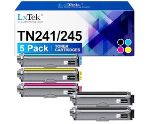 LxTek Cartucho de tóner TN241 TN245 Compatible con Brother TN242 TN246 TN-241 TN-245 para Brother MFC-9332CDW MFC-9142CDN DCP-9022CDW DCP-9020CDW DCP-9017CDW HL-3152CW CDW MFC-911 40CDN (5 Unidades)