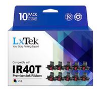 LxTek Cintas de rodillo de calculadora de repuesto para IR40T IR-40T CP13 MP-12D para usar con Sharp EL-1750V, EL-1801V HR-100TM, HR-170RC, P23-dhv CP13 (negro y rojo, paquete de 10, selladas
