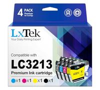 LxTek LC3213 LC3211 - Cartuchos de Tinta compatibles con Brother LC3211 para Brother MFC-J497DW DCP-J572DW MFC-J491DW MFC-J890DW MFC-J895DW DCP-J772DW(Negro, Cian, Magenta y Amarillo, 4 Unidades)