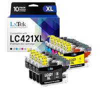LxTek LC421XL LC-421XL Cartuchos compatibles para Brother LC421 XL LC421 Multipack para Brother DCP-J1050DW DCP-J1140DW DCP-J1800DW MFC-J1010DW (4 Negro, 2 Cian, 2 Magenta, 2 Amarillo)