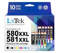 LxTek PGI-580XXL CLI-581XXL - Cartuchos de Tinta para Canon 580XXL 581XXL TS6150 TS6151 TS6250 TS6251 TS8150 TS8151 TS8250 TS8252 TS8350 TS9150 TR750 50 TS7 05 TR8550 (10 Pack)