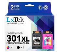 LxTek Remanufacturado Tinta 301XL Negro y Tricolor Compatible para HP 301 XL Cartuchos para HP Deskjet 1000 1010 1050 1510 2050 2050A 2510 2540 3050 para HP Envy 4500 4502 4503 5530 Officejet 2620