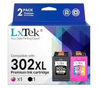LxTek Tinta 302XL Negro y Tricolor Compatible para HP 302 XL 302XL Cartuchos para HP Envy 4525 4527 4520 Officejet 3831 3830 5230 5220 DeskJet 3630 2130 3636 Cartucho 302XL