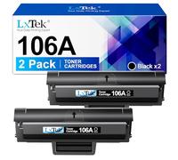 LxTek W1106A 106A Tóner Compatible para HP 106A Tóner para HP Laser MFP 137fwg Toner Negro para HP Laser 107w Toner 107a 107r MFP 137fwg 137fnw 135wg 135w 135a 135r (Negro, Pack de 2)