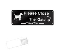 Lxtness Letrero de aluminio metálico con texto en inglés "Please Close the Gate", 25 x 9 cm, metal libre de óxido, con protección UV, resistente a la intemperie, tinta duradera, fácil de montar