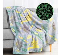 LXTOPN Manta de Dinosaurio Que Brilla en la Oscuridad - Peluche para Niños y Niñas, Sofá, Todo el Año