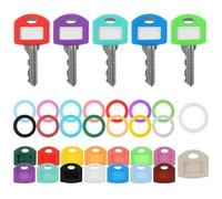 LXUEJIE 16 tapas para llaves, coloridas cubiertas para llaves, etiquetas cuadradas, semicirculares, para identificación de llaves de casa