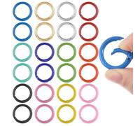 LXUEJIE 24 mosquetones redondos, 24 mm, llavero, anillo de mosquetón, primavera, 12 colores, pequeño mini mosquetón para llavero, monedero, manualidades
