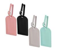 LXUEJIE 4 etiquetas para equipaje, de piel sintética, etiquetas de equipaje con placa de nombre, etiquetas impermeables para direcciones, con hebilla ajustable para equipaje, bolso de mano, viaje en