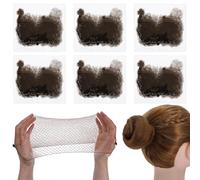 LXUEJIE 60 redes para moños, malla invisible con borde elástico marrón, redecillas para moños de baile, red de pelo de 20 pulgadas para mujeres y niñas, moño de ballet, dormir, peluca