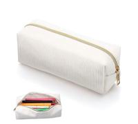 LXUEJIE Estuche de pana Esthetic Estuche para niñas y adolescentes, estuche para lápices, estuche escolar para escuela, oficina, beige, 20,5 cm x 6,5 cm x 7,5 cm, Moda