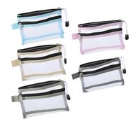 LXUEJIE Paquete de 5 mini bolsas de malla con cremallera para bolso, bolsas de malla de viaje de 5.7 x 4.3 pulgadas para artículos de tocador diarios, mini bolsas de maquillaje con cremallera para