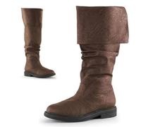 LXURY Botas Occidentales para Hombre, Botas Piratas Medievales, Botas De Caballero, Botas De Jazz Planas Botas Góticas Sin Cordones para Hombre Y Mujer A Media Pantorrilla,Marrón,43 EU
