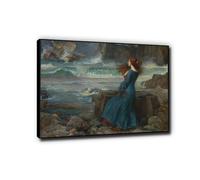 LXURY Enmarcado La Tempestad Famoso arte de pared Impresión en lienzo Cudros clásicas del mundo Para la decoración del hogar 60x84cm Negro Enmarcado