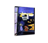 LXURY Famosa Cuadros sobre lienzo-Paisaje visto desde una ventana-Impresiones en lienzo Obras de arte Reproducción clásica-Póster para sala de estar Decoración del hogar 70x105cm Enmarcada