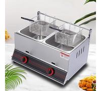 LXURY Freidora Industrial Hosteleria, Freidora con Filtración de Aceite, Freidora a Gas, para Papas Fritas, Restaurante, Hogar, Cocina