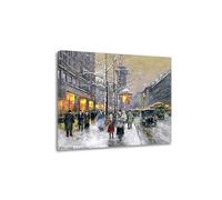 LXURY Poeta parisino de la pintura.Porte St. Denis, París.Reproducción de pinturas famosas.Arte de pared en lienzo.Cuadro postimpresionista para el hogar 40x48cm Enmarcado interior