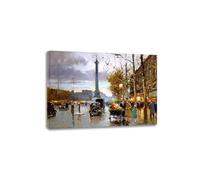 LXURY Poeta parisino de la pintura.Porte St. Denis.Reproducción de pinturas famosas.Arte de pared en lienzo.Cuadro postimpresionista para decoración del hogar 40x56cm Enmarcado interior