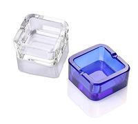 Lxuwbd Cenicero, cenicero de cristal (azul, blanco, pequeño)