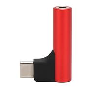 LXWalibrex Adaptador USB C a conector de auriculares de 3,5 mm, convertidor de audio estéreo DAC inalámbrico con micrófono, HiFi 32bit 384 KHz Dongle de ángulo recto para S22 S21 Note20 Pixel 5 (rojo)