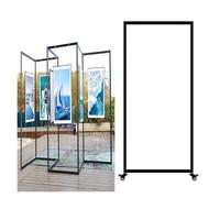 LXWKAI Estante de exhibición plegable móvil para exposición de pintura, estante publicitario de metal, soporte de póster multiplegable, para galería, escuela, museo (3 piezas, 100 x 180 cm)