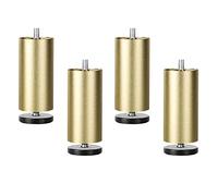LXWKAI Paquete de 4 Patas de Metal Ajustables para Muebles, sofás, mesas, armarios, armarios, mesas de Centro y Camas, de aleación de Aluminio, con Rosca M10 (10 cm, Dorado)