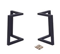 LXWKAI Patas de Mesa de Metal Grueso, Patas de Apoyo Ajustables, Antideslizantes y estables, Patas de Repuesto de Hierro Duradero, diseño único, Varios tamaños, Negro, 70 cm