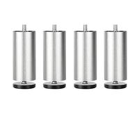 LXWKAI Patas de Metal Ajustables para Muebles, sofá, Mesa, Armario, Armario de baño, Mesa de Centro, Cama, con Rosca M10 (6 cm, 2,4 Pulgadas), Color Plateado, Paquete de 4