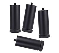 LXWKAI Patas de Metal para Muebles, Patas Ajustables para sofá, Patas de aleación de Aluminio, Patas para Mesa de Centro, m8, Patas de Cama Modernas, 13 tamaños, 4 Piezas, Negro, 17 cm/6,5 Pulgadas