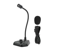 Lxwraptorial Micrófono USB para Ordenador con Cuello de Cisne y botón de Silencio, micrófono de Escritorio de Condensador para transmisión y conferencias, captación omnidireccional de 360°,