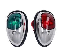 Lxwythozoan Luces de navegación para embarcaciones, LED rojo y verde, kit de luz de proa marina impermeable, ángulo de haz de 112,5°, visibilidad de 2 millas náuticas, con carcasa de acero