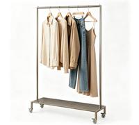 LXXSHOPDS Percheros burro Perchero Resistencia Con Ruedas, Organizador De Ropa De Acero Inoxidable Con Estantes Para Cuarto De Lavandería Y Boutique(150X40X160CM)