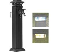 LXXW Columna de Grifo Exterior Luz solar de columna agua for jardín, soporte manguera independiente, hidrante grifo for exteriores a prueba heladas