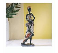 LXYAYY Estatuas africanas negras para mujer, esculturas artísticas, estilo de resina, manualidades, adornos para gabinetes de vino, entrada, modelo, decoración de habitación (color: tambor)