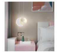 LXYAYY Lámpara Colgante de Dibujos Animados LED para habitación de niños, iluminación Decorativa para Dormitorio, Luces Colgantes de línea Larga para niño y niña, (Moon)