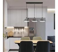 LXYAYY Lámpara Colgante Moderna de Tres Luces con Anillo Negro, de una Sola Cabeza, pequeña, para Comedor, Dormitorio, mesita de Noche, Moderna(3 Heads)