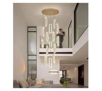 LXYAYY Luces Colgantes de Cristal de Lujo Modernas para decoración del hogar, Escalera de Gran Altura para Villas, Salas de Estar, candelabros de Techo, luz LED Dorada, iluminación (15lights)