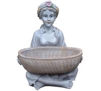 LXYAYY Maceta de estatuas de ángel para jardín, escultura de querubines con agujero de drenaje, macetas decorativas, para interiores y exteriores