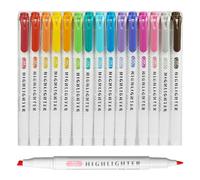 LXYNALI 15 Rotuladores Pastel con Doble Punta, Rotuladores Pastel Fluorescentes - Fluorescente Rotulador para Tomar Apuntes, Diario Biblia Planificador Notas Escuela Suministros